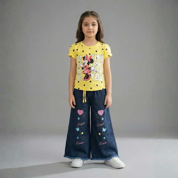 Girl Wide Length Denim Suite