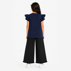 Girls Butterfly T-Shirt & Black Denim Jeans Set