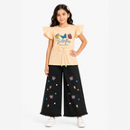 Girls Butterfly T-Shirt & Black Denim Jeans Set