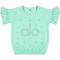 Girls Mint Green Pearl Embellished T-Shirt