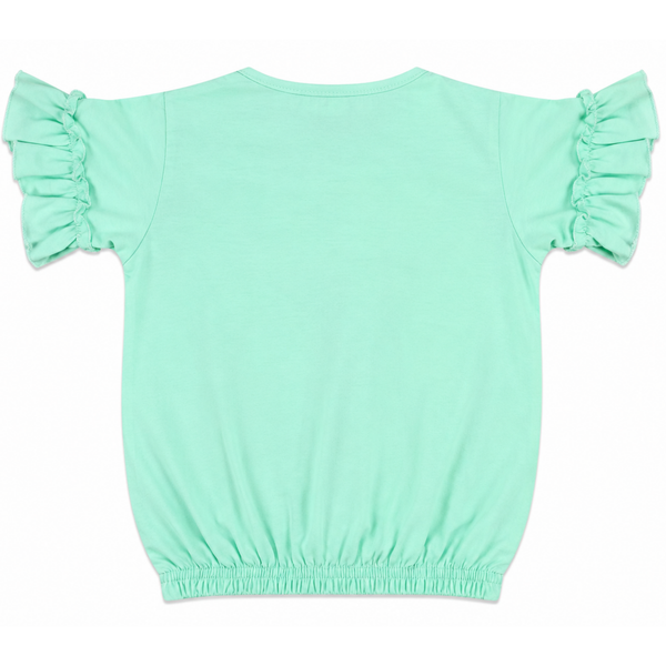 Girls Mint Green Pearl Embellished T-Shirt