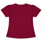 Girls Maroon Heart Print T-Shirt