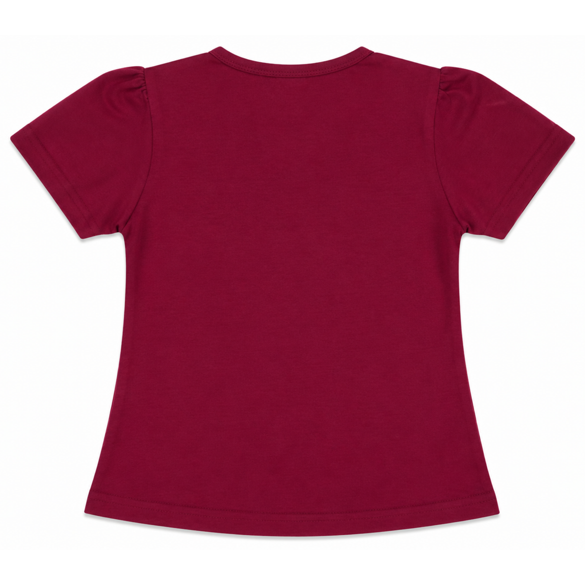 Girls Maroon Heart Print T-Shirt