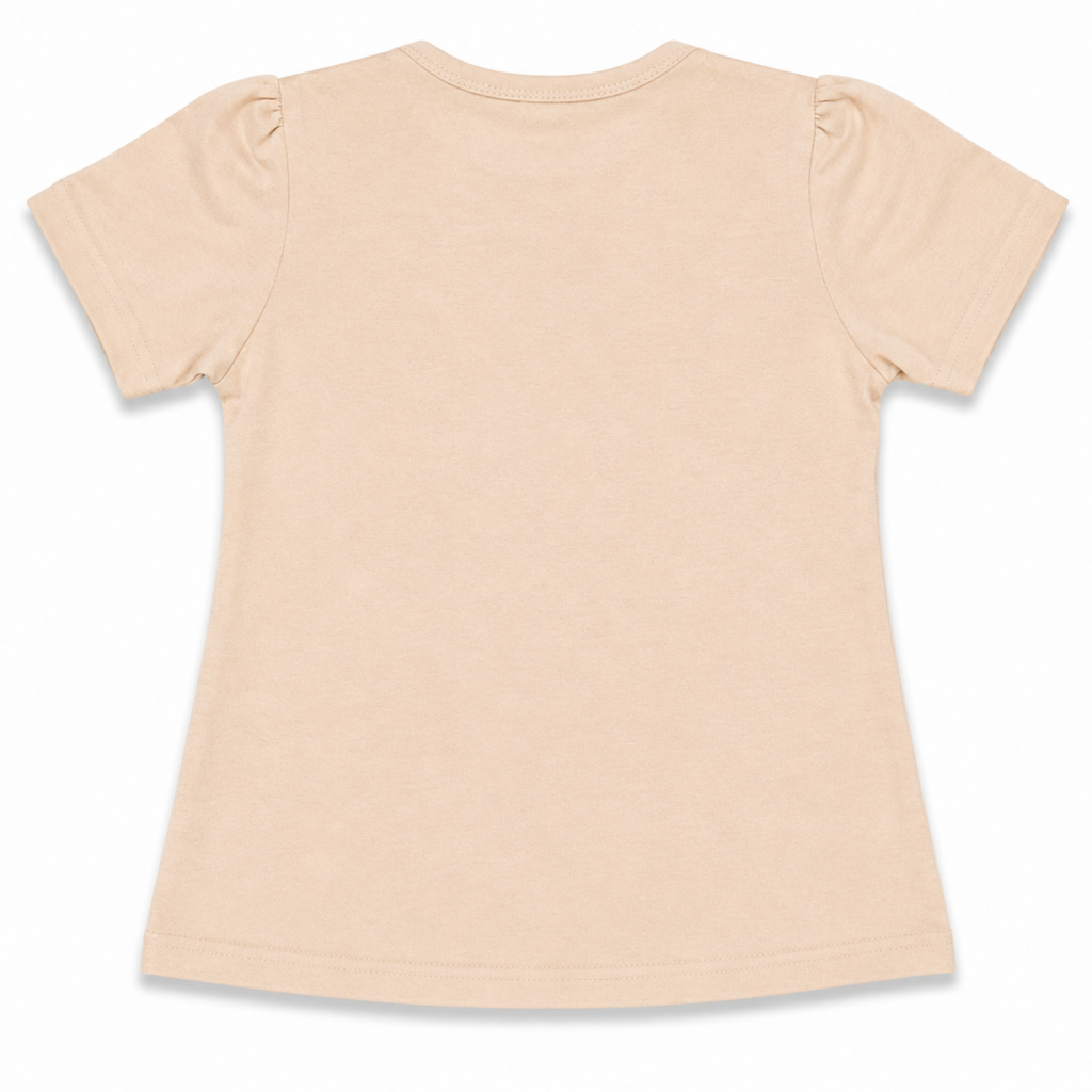 Girls Beige Daisy Graphic T-Shirt