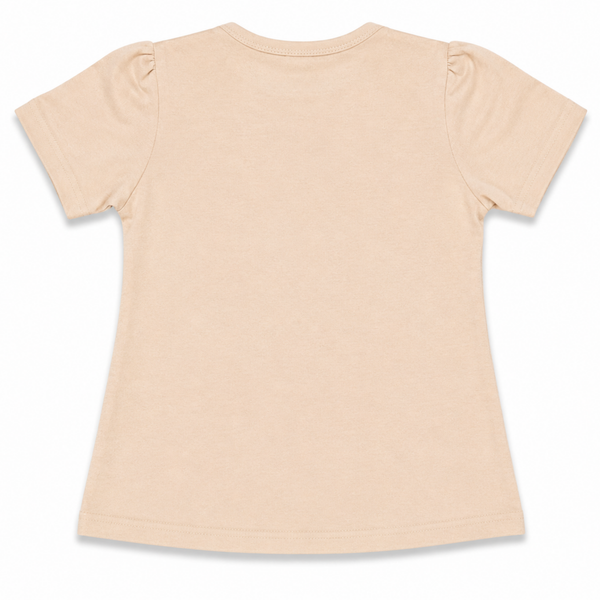 Girls Beige Daisy Graphic T-Shirt