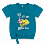 Girls Teal Graphic T-Shirt
