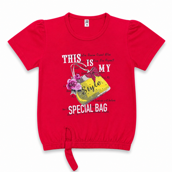 Girls Teal Graphic T-Shirt