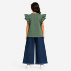 Girls T-Shirt & Blue Denim Jeans Set