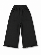 Girls Black Embroidered Denim Jeans