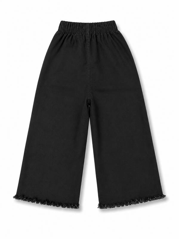 Girls Black Embroidered Denim Jeans
