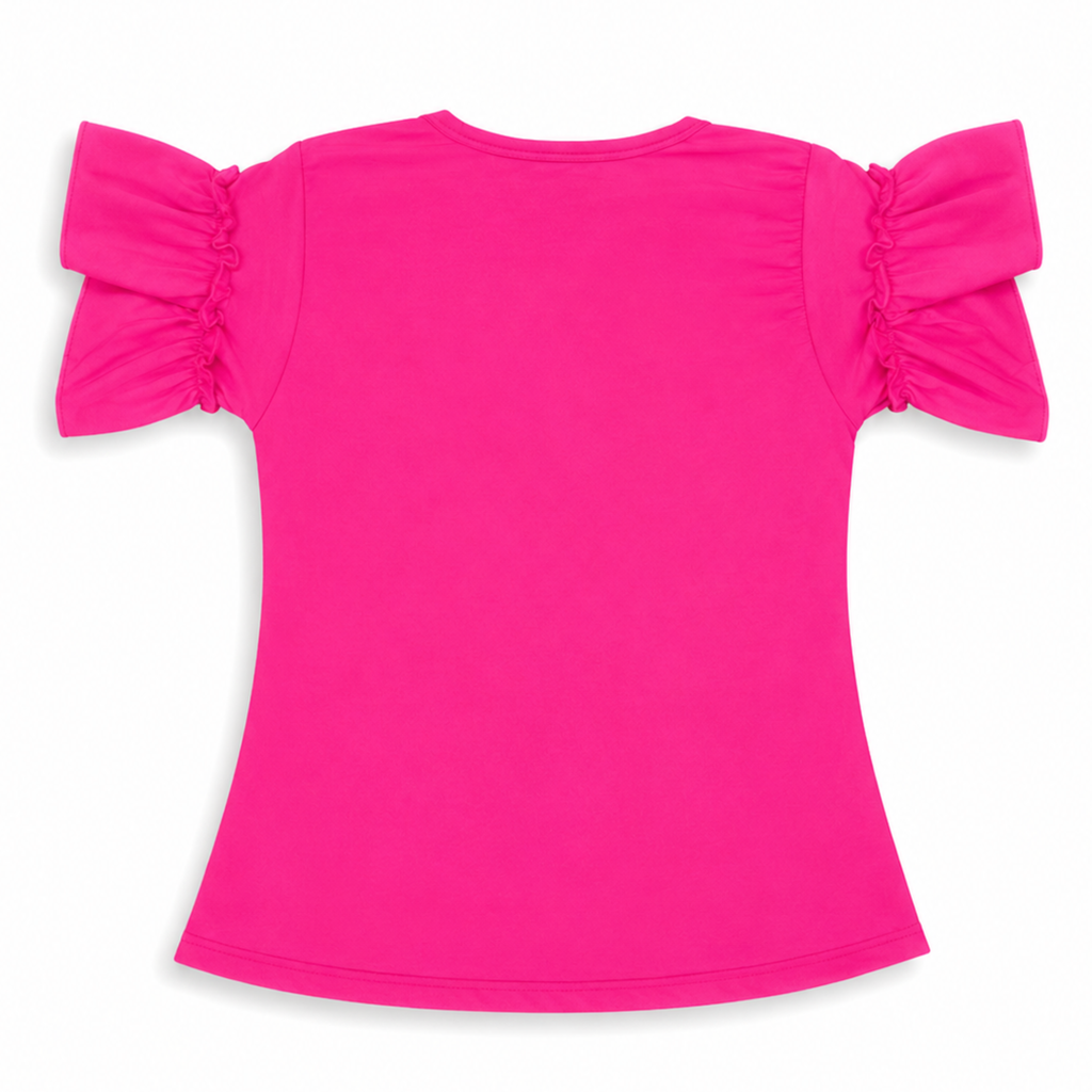 Girls Pink Bow Pearl T-Shirt