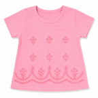 Girls Pink Emroidry T-Shirt