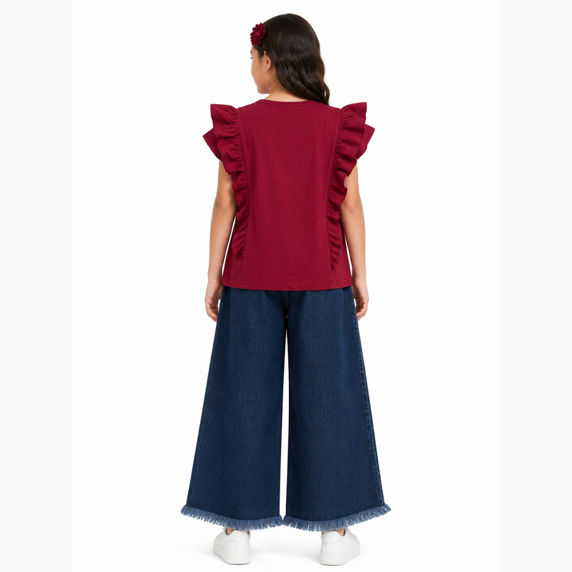Girls T-Shirt & Blue Denim Jeans Set