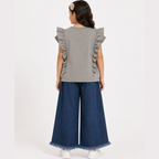 Girls T-Shirt & Blue Denim Jeans Set