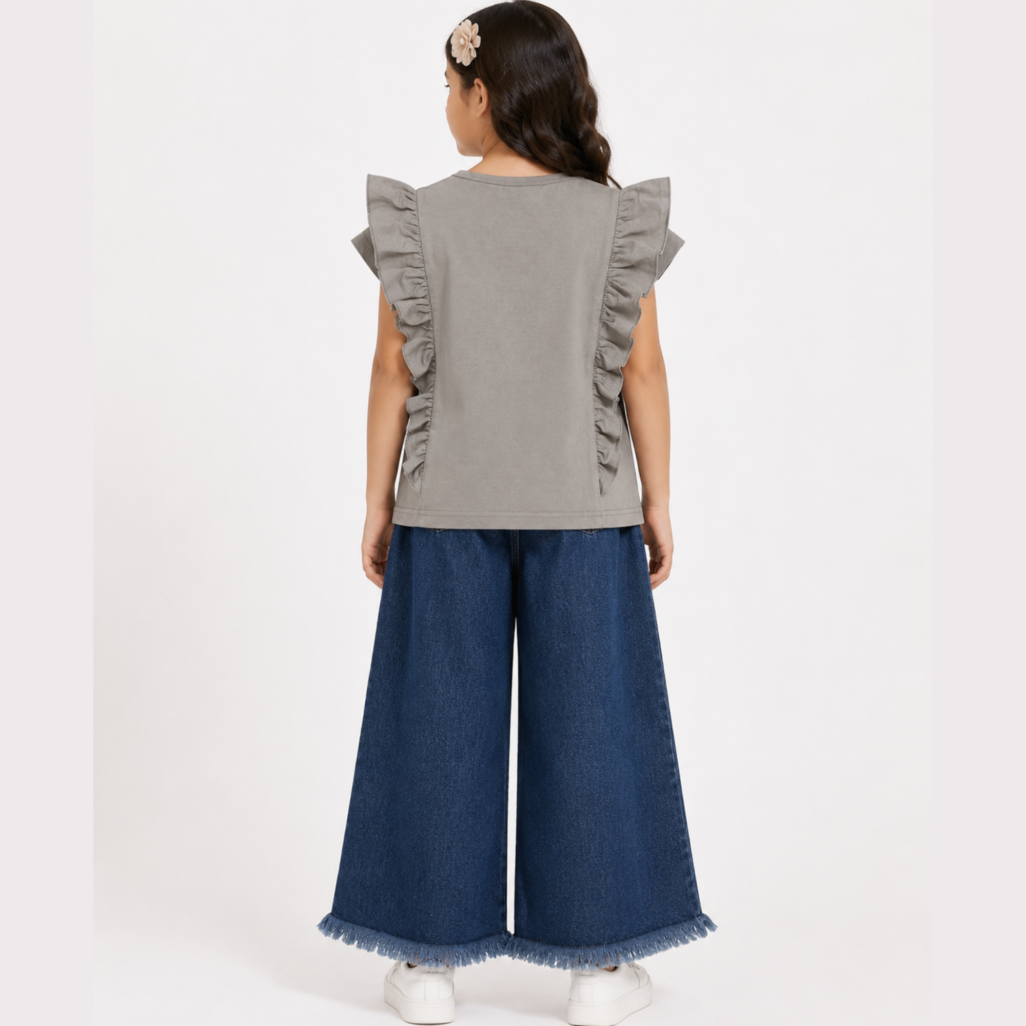 Girls T-Shirt & Blue Denim Jeans Set