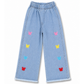 Butterfly Wide Leg Flapper Jeans for Girls