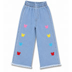 Butterfly Wide Leg Flapper Jeans for Girls
