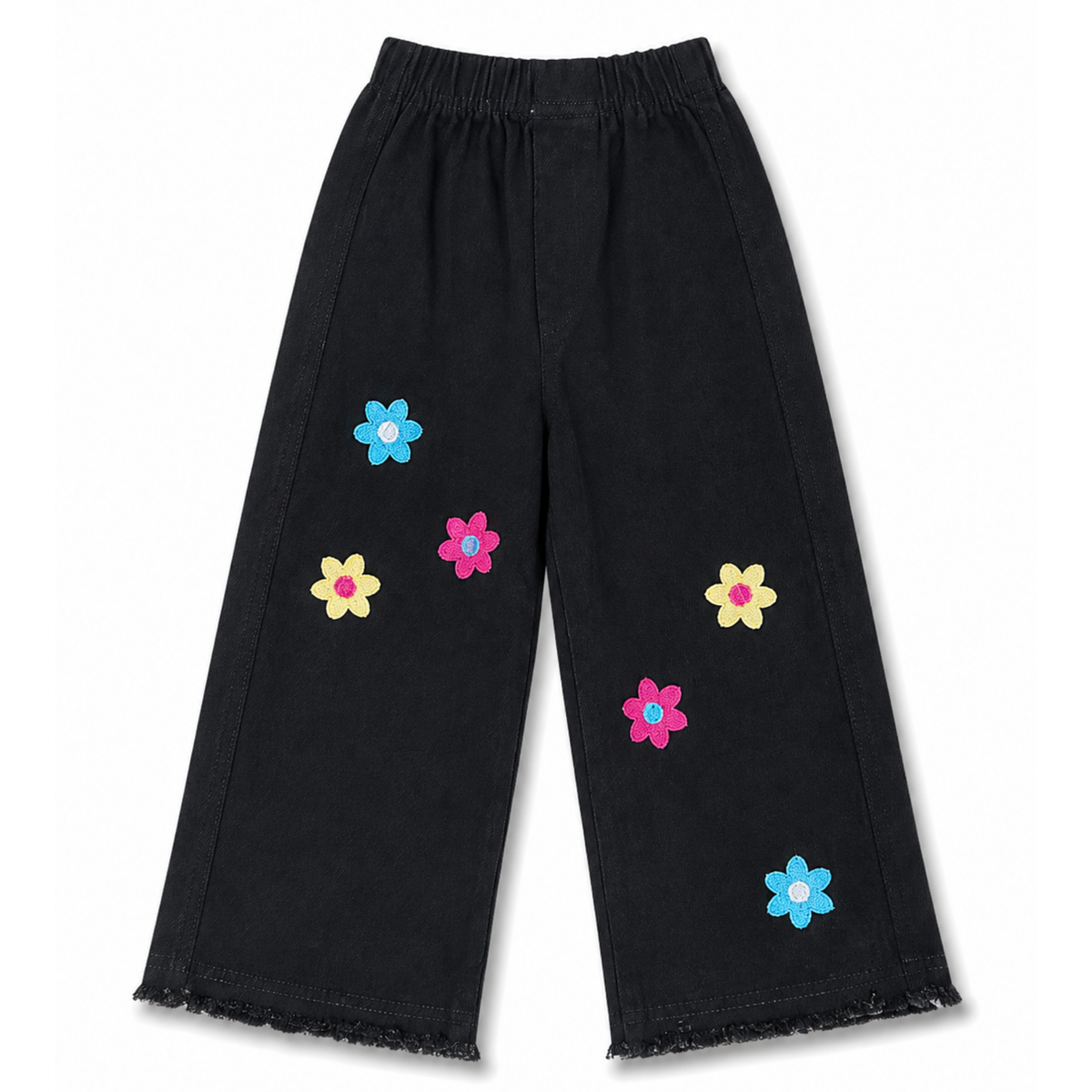 Floral Embroidered Jeans Pants for Girls