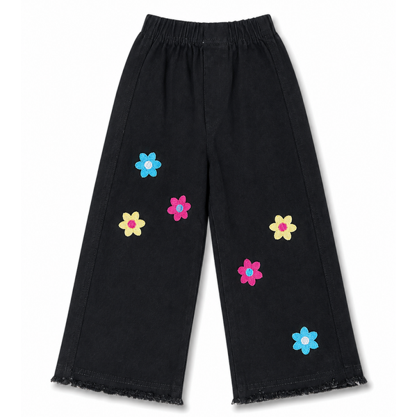 Floral Embroidered Jeans Pants for Girls