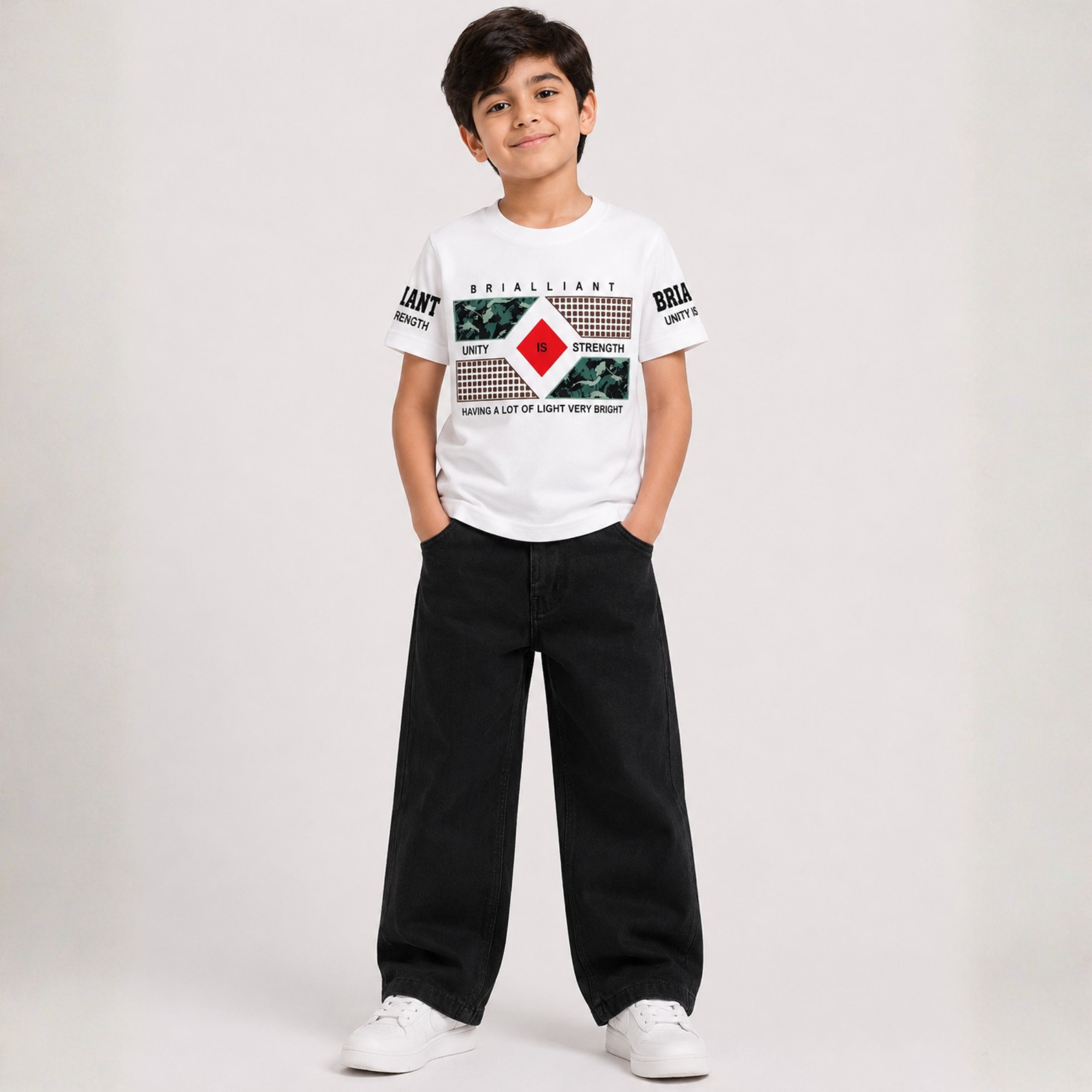 Boys T-Shirt & Black Denim Jeans Set