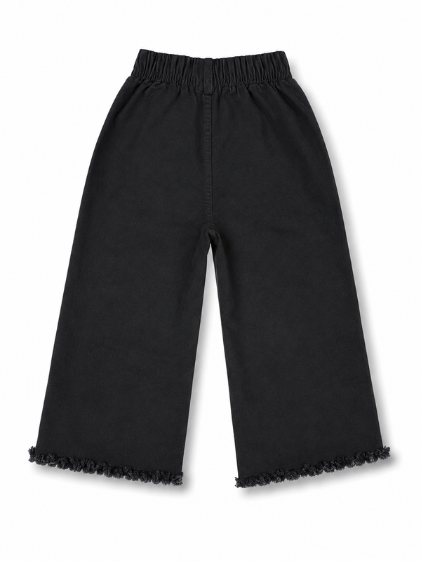 Girls Black Embroidered Denim Jeans