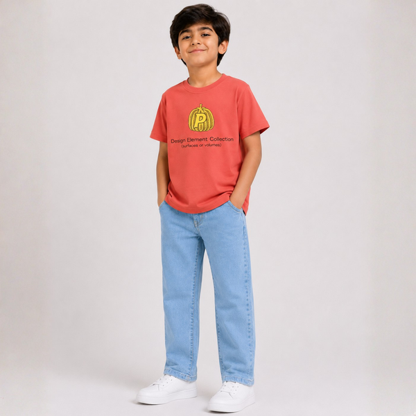 Boys Graphic T-Shirt & Light Blue Denim Jeans Set