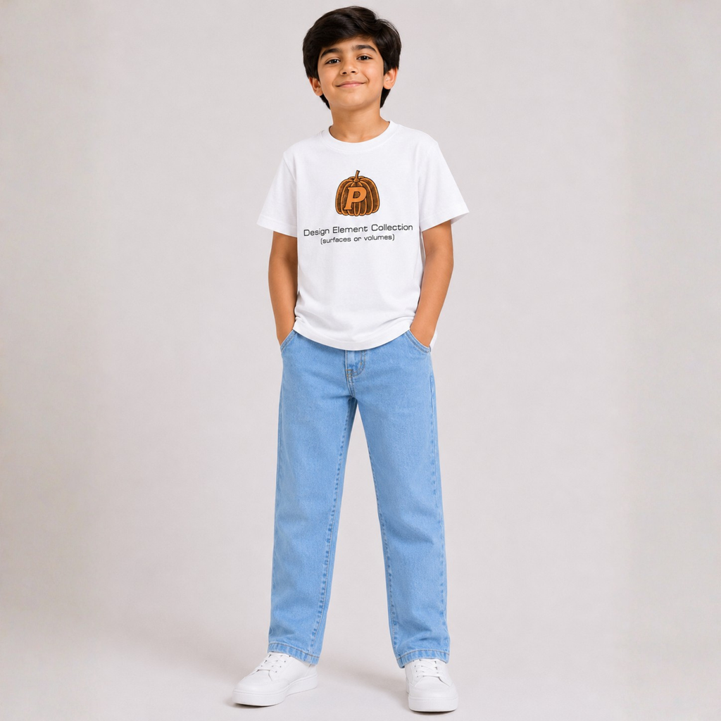 Boys Graphic T-Shirt & Light Blue Denim Jeans Set