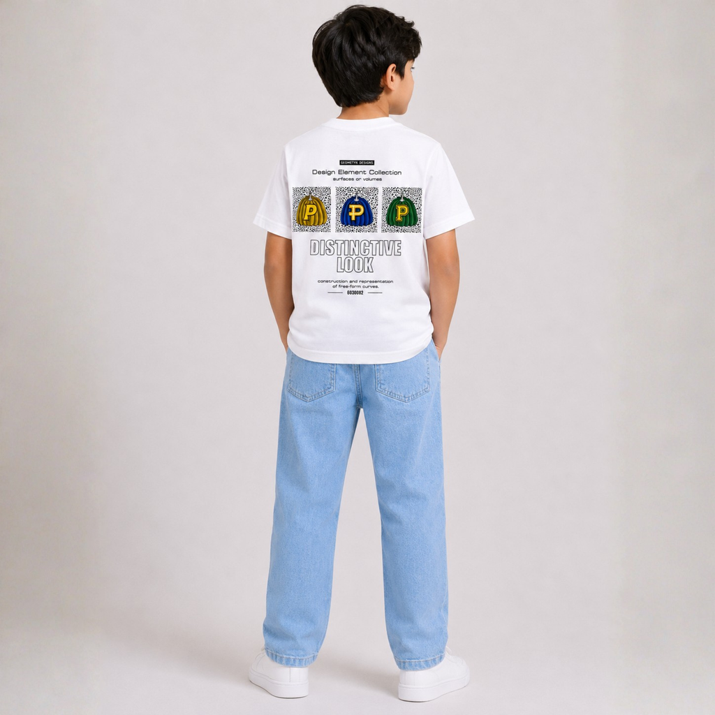 Boys Graphic T-Shirt & Light Blue Denim Jeans Set