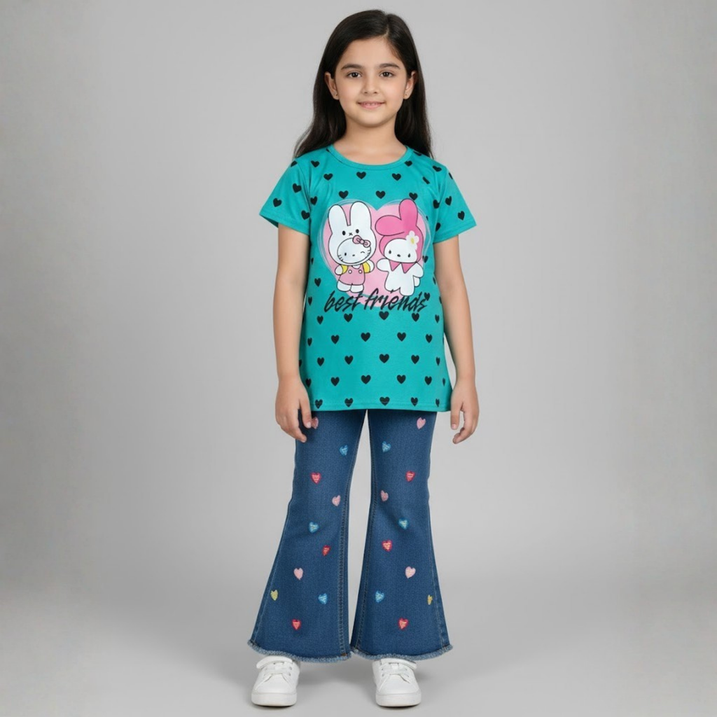 Girls Flapper Denim Suit