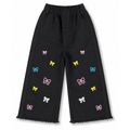 Girls Black Embroidered Denim Jeans
