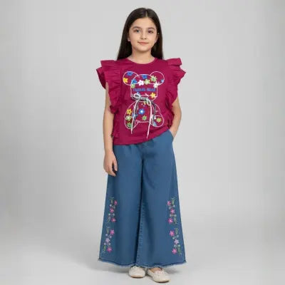 T-shirt And Short Pant For Kids and Girls Round Neck Short Sleeves Tee Tops Clothes Sets Dresses Outfit Suit Summer High Quality wide legth Baggy Jeans Pant for Girls baggy jeans for girls with pockets Trendy BaggyHigh Waist Wide Leg Fashion Denim Jeans