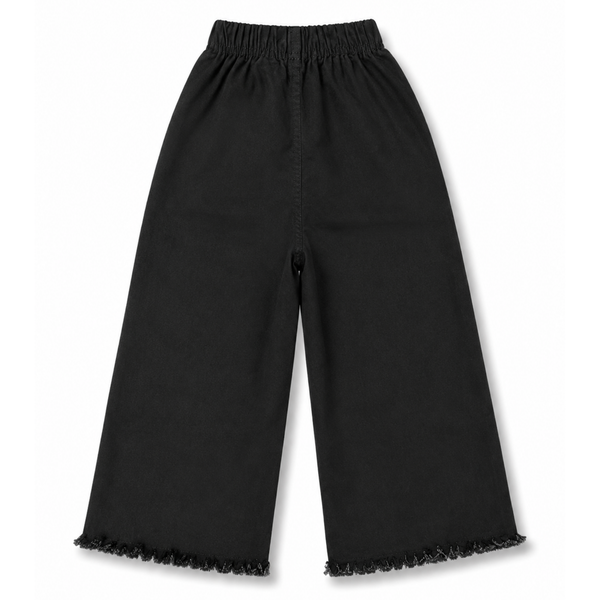 Girls Black Embroidered Denim Jeans