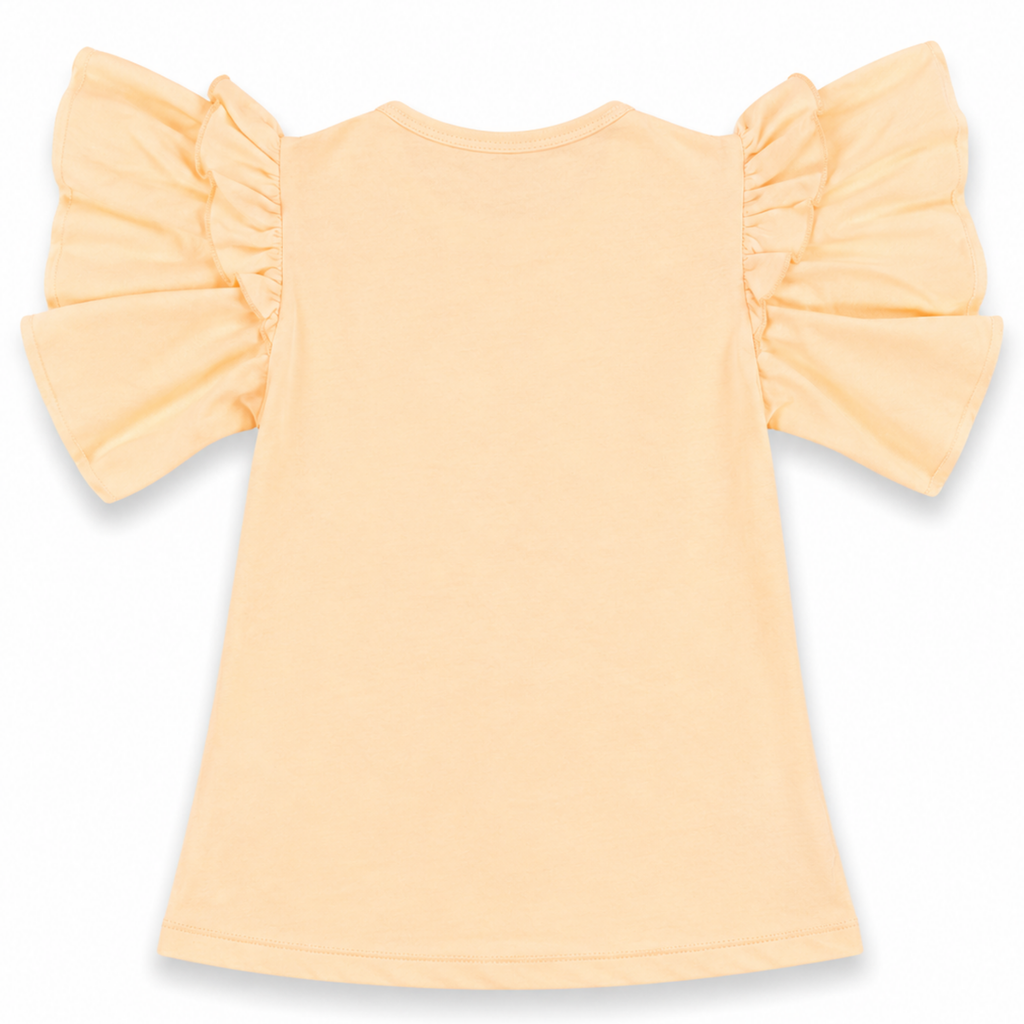 Girls Beige Butterfly Graphic T-Shirt