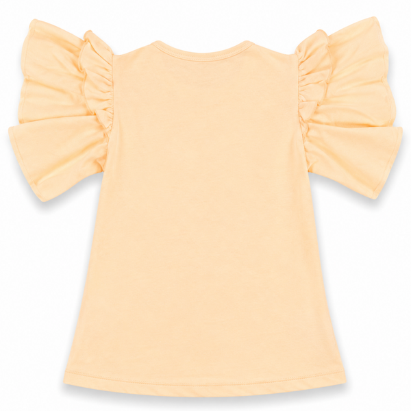 Girls Beige Butterfly Graphic T-Shirt