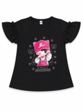 GirlS  BLACK Graphic T-Shirt