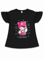 GirlS  BLACK Graphic T-Shirt