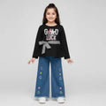 High-Waist Wide Leg Denim Jeans for kids/Women - Trendy Flapper Style Ladies' Pants | Casual & Stylish Jeans for Girls | Perfect Fit, Comfortable & Durable | Latest Fashionable kids Denim Wear - Ideal for Everyday or Party Looks