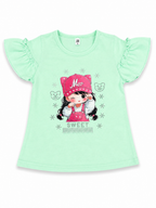 Girls Mint Green Graphic T-Shirt