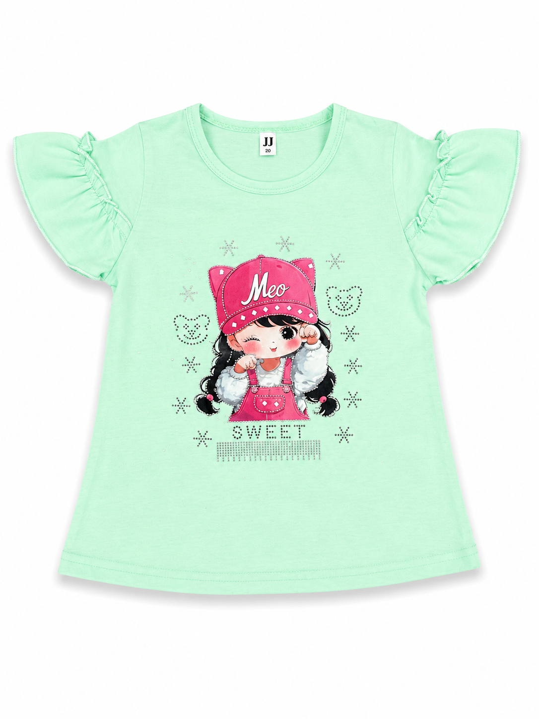 Girls Mint Green Graphic T-Shirt