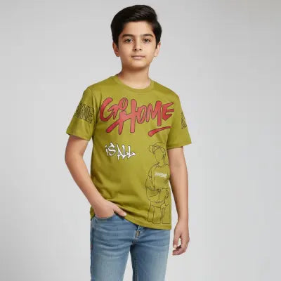 Kids Boys Printed T‑Shirt | Awesome G Home Design | Soft Cotton Summer T Shirt for Kids | Basic Plain Half Sleeves Round Neck T Shirt For Kids Boys kids T shirt multiple colors multiple Design Rendom Color Rendom Design