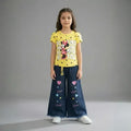 T-shirt And Jeans Pant For Kids and Girls Round Neck Short Sleeves Tee Tops Clothes Sets Dresses Outfit Suit Summer High Quality wide legth Baggy Jeans Pant for Girls baggy jeans for girls with pockets Trendy BaggyHigh Waist Wide Leg Fashion Denim Jeans